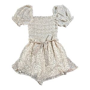 She + Sky Cream Floral jumpsuit